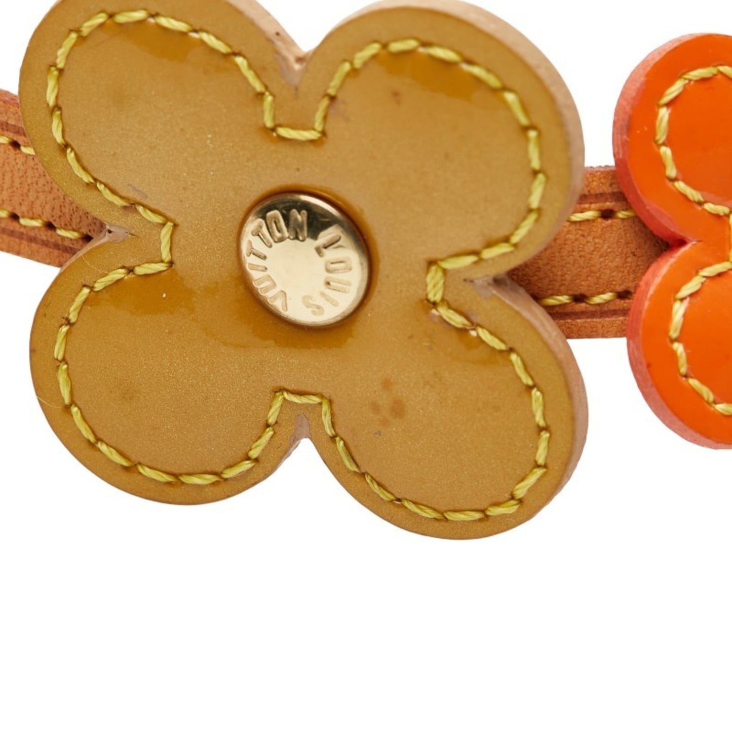 Louis Vuitton Monogram Vernis Flower Lexington Bracelet M92251 Brown, Orange, and Red Leather Women's LOUIS VUITTON