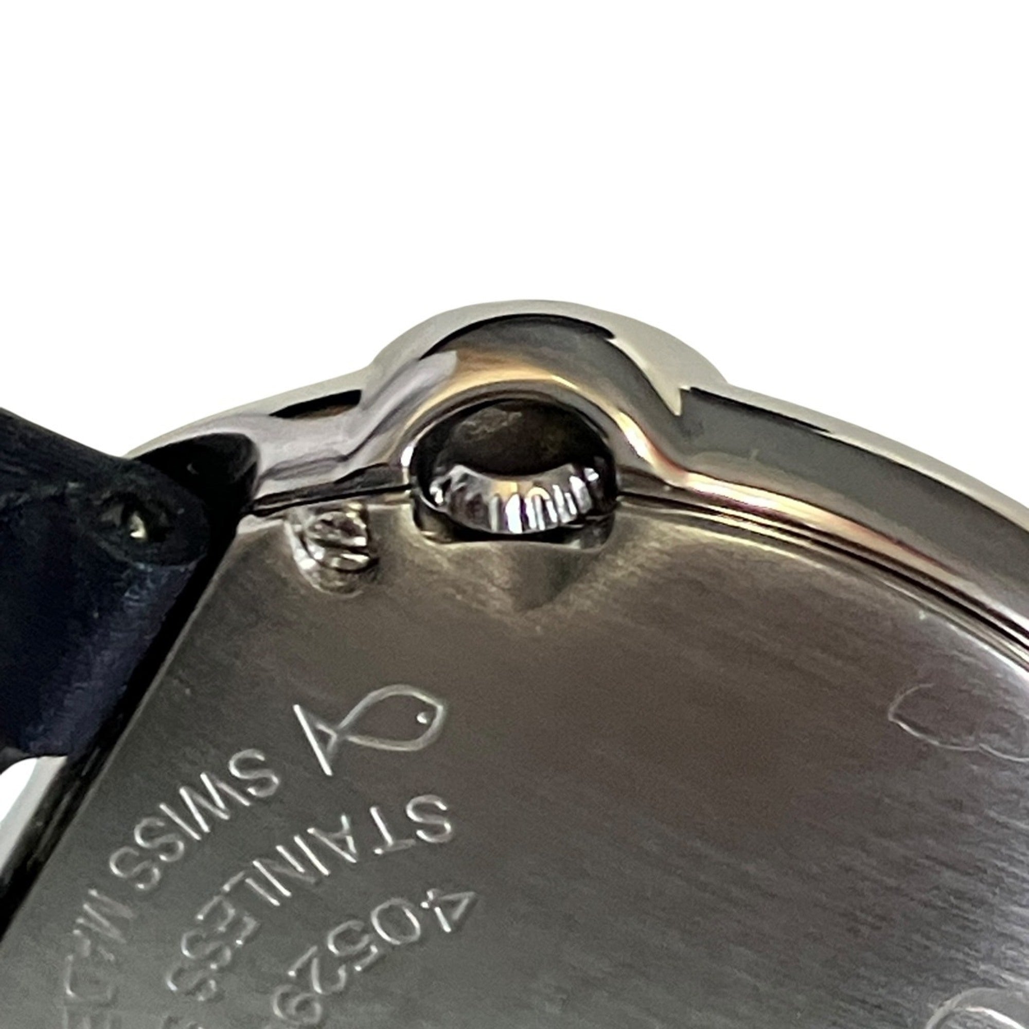 Cartier Ballon Bleu de watch, total weight 27.7g, stainless steel, genuine leather strap, diamonds, quartz movement, silver dial, W4BL0002 — Very Good