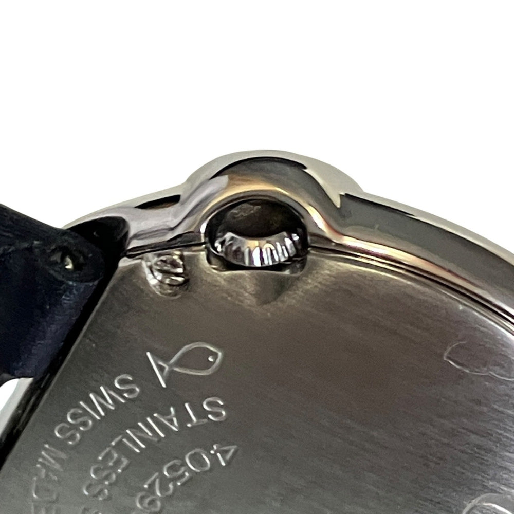 Cartier Ballon Bleu de watch, total weight 27.7g, stainless steel, genuine leather strap, diamonds, quartz movement, silver dial, W4BL0002 — Very Good