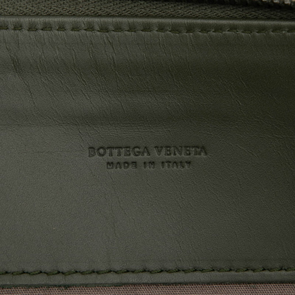Bottega Veneta Intrecciato Clutch Bag/Second Bag Khaki Leather Men's BOTTEGAVENETA