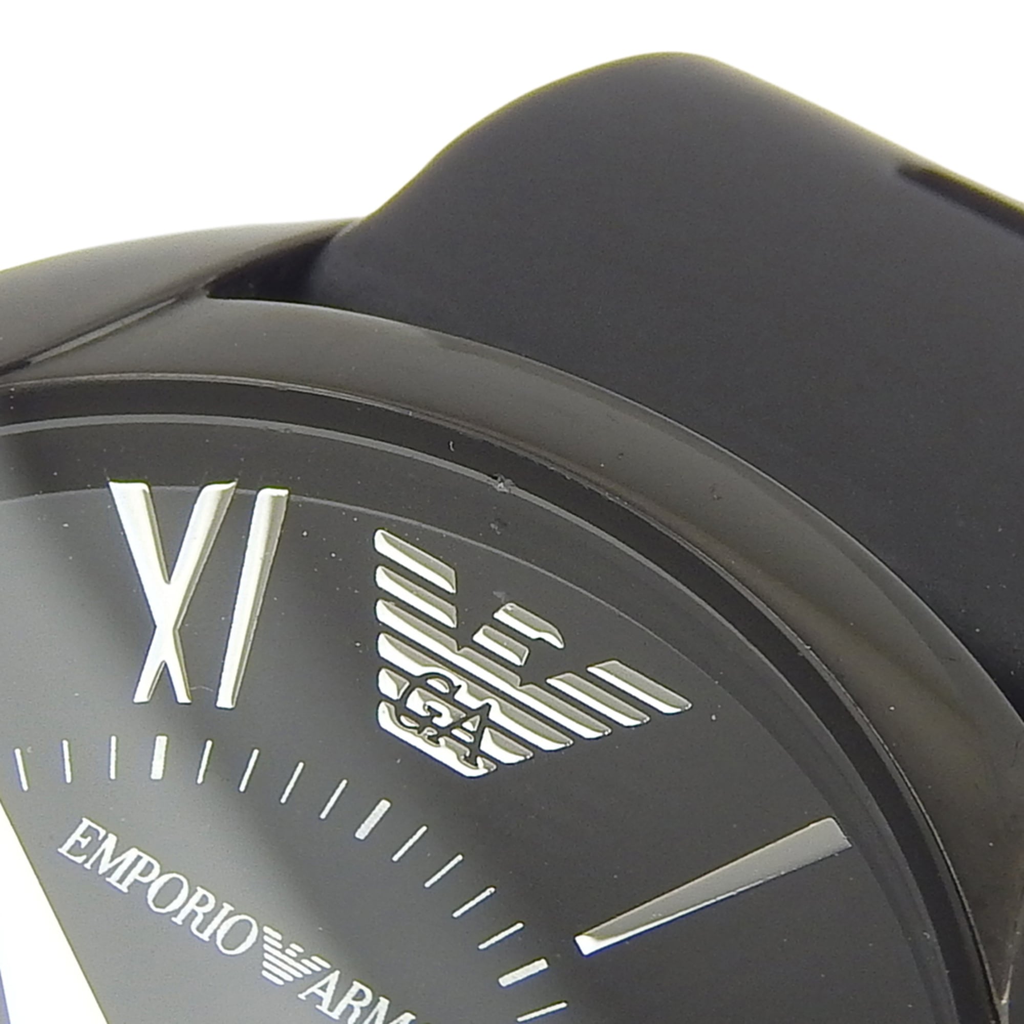 Emporio Armani AR-2059 Men's Watch, Stainless Steel x Rubber, Quartz, Analog, Black Dial — Good