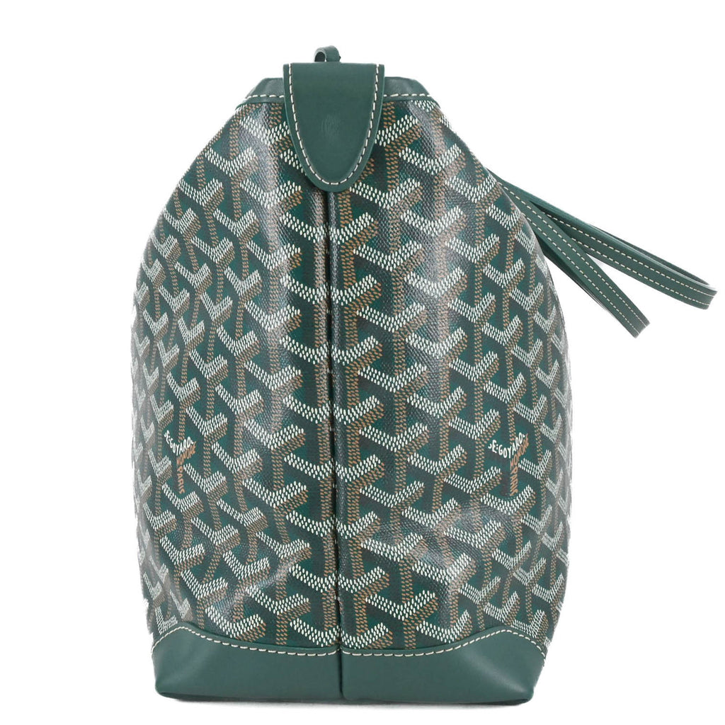 GOYARD Belle Chasse Beyod PM Tote Bag for Men and Women, Green Coated Canvas Leather