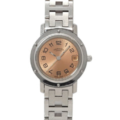 Hermes Clipper CL4 210 Women's Watch, Date Display, Pink Quartz Watch — Very Good