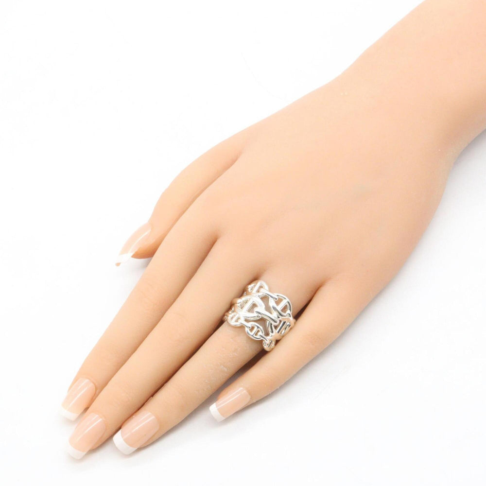 Hermes Chaine d'Ancre Enchainée Ring - Sterling Silver 925 Women's — Like New