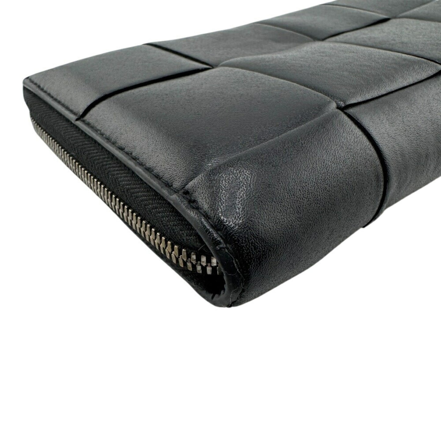 Bottega Veneta BOTTEGAVENETA Cassette Round Long Wallet Black Men's