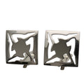 Salvatore Ferragamo earrings, metal silver square plated, for women.
