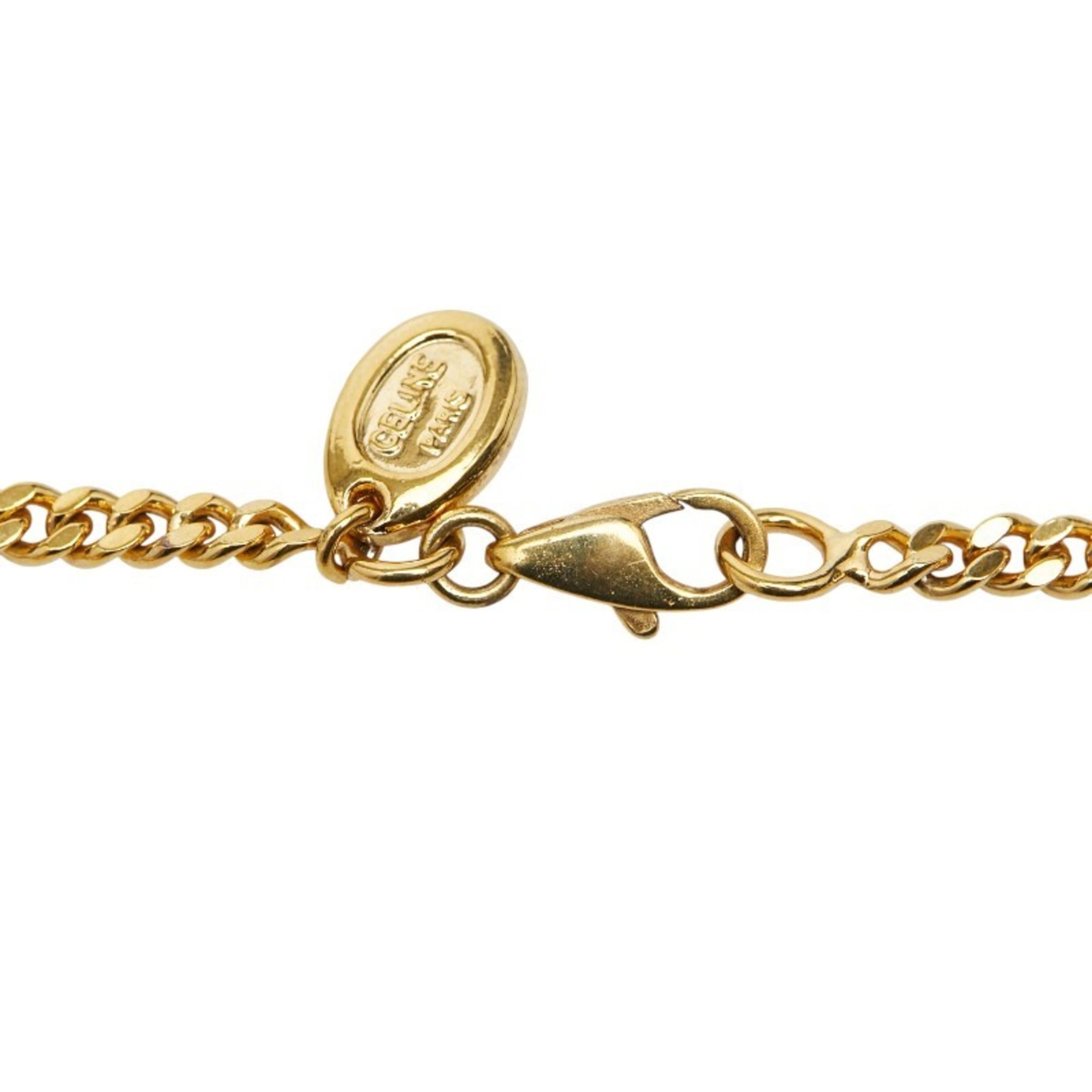Celine Heart Rhinestone Chain Bracelet, Gold Plated, Women's