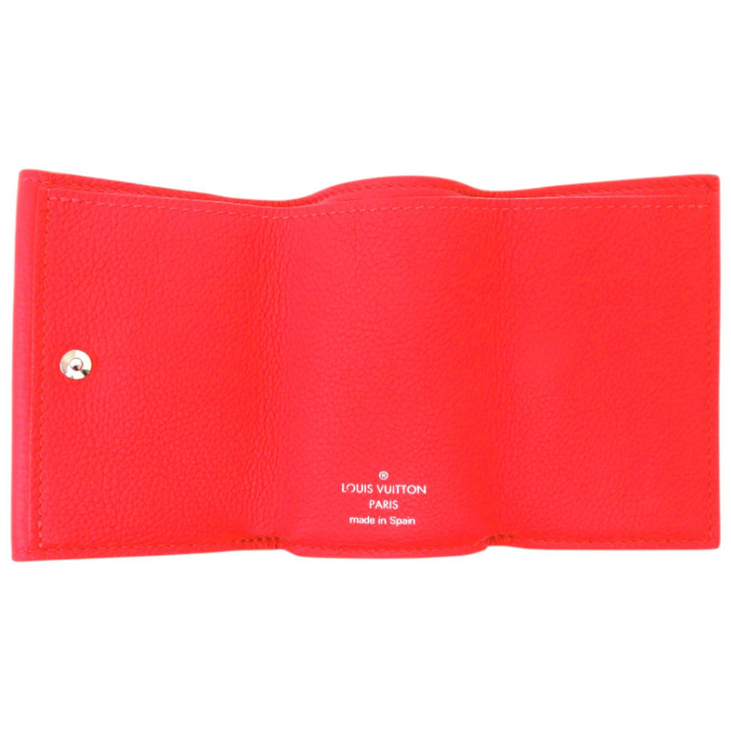 Like new Louis Vuitton Portefeuille Rock Mini M67860 Leather Red Tri-fold Wallet LV 1671 LOUIS VUITTON
