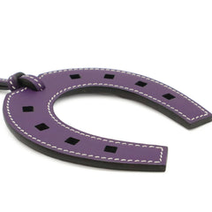HERMES Paddock Horseshoe Accessory Bag Charm, Motif, Veau Swift Leather, Iris Purple — New - Store Return
