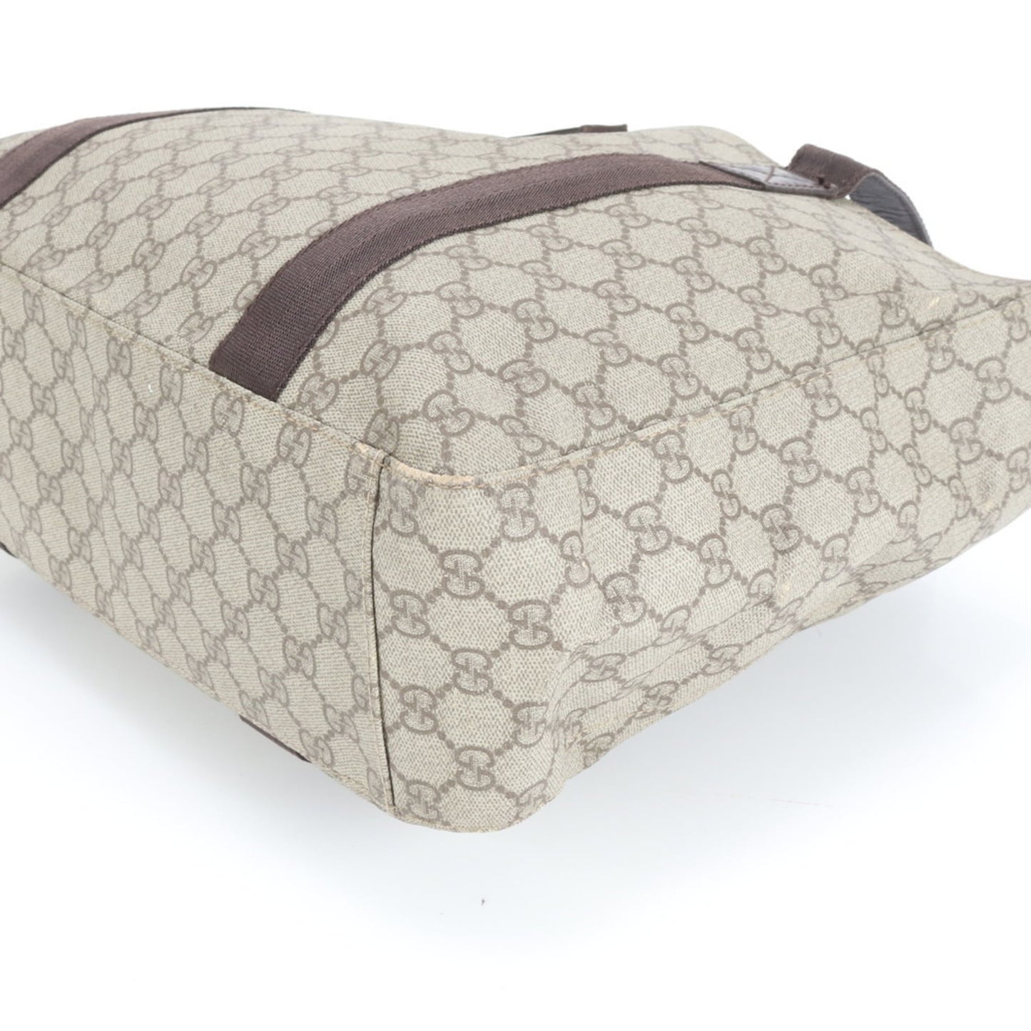 Gucci GG Supreme 141624 Leather Tote Bag, Shoulder Brown, Men's