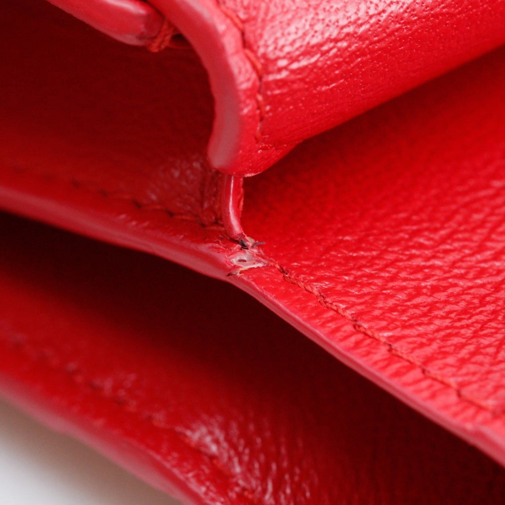 BALENCIAGA BB Bi-fold Wallet 601474 Leather Red Snap Button Logo Women's S140825867