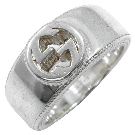 Gucci Interlocking G Ring, Size 9.5, Sterling Silver, Approx. 8.5g, Women's