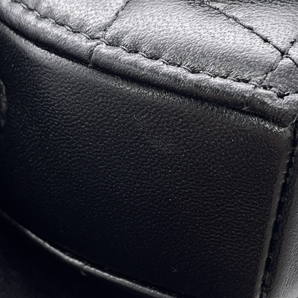 Chanel accessory bag charm, Matelassé heart mini lambskin AP4838, black. handbag pouch — Like New