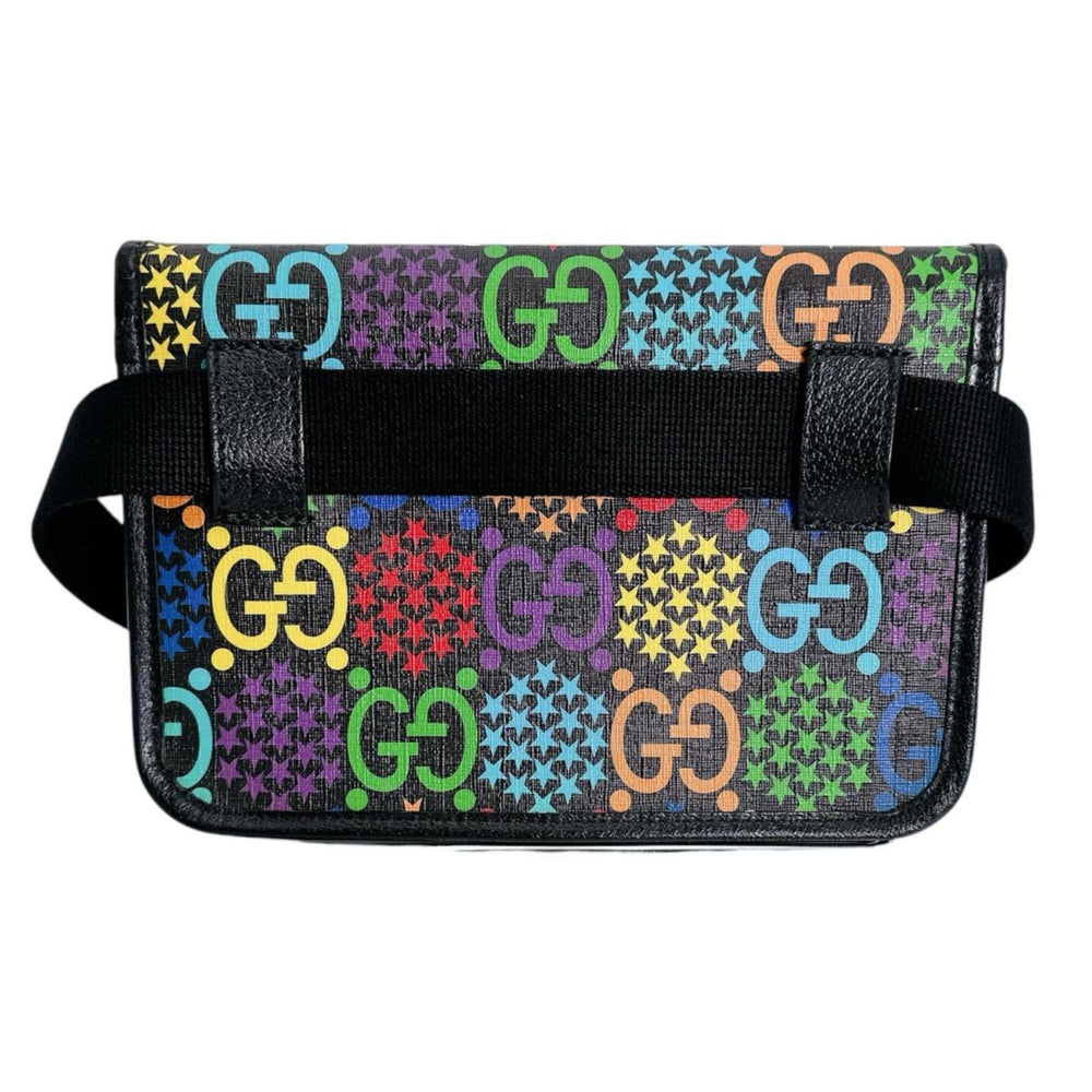 Gucci GUCCI Waist Bag Body GG Psychedelic Leather 598113 Black x Multicolor — Like New