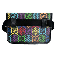 Gucci GUCCI Waist Bag Body GG Psychedelic Leather 598113 Black x Multicolor — Like New