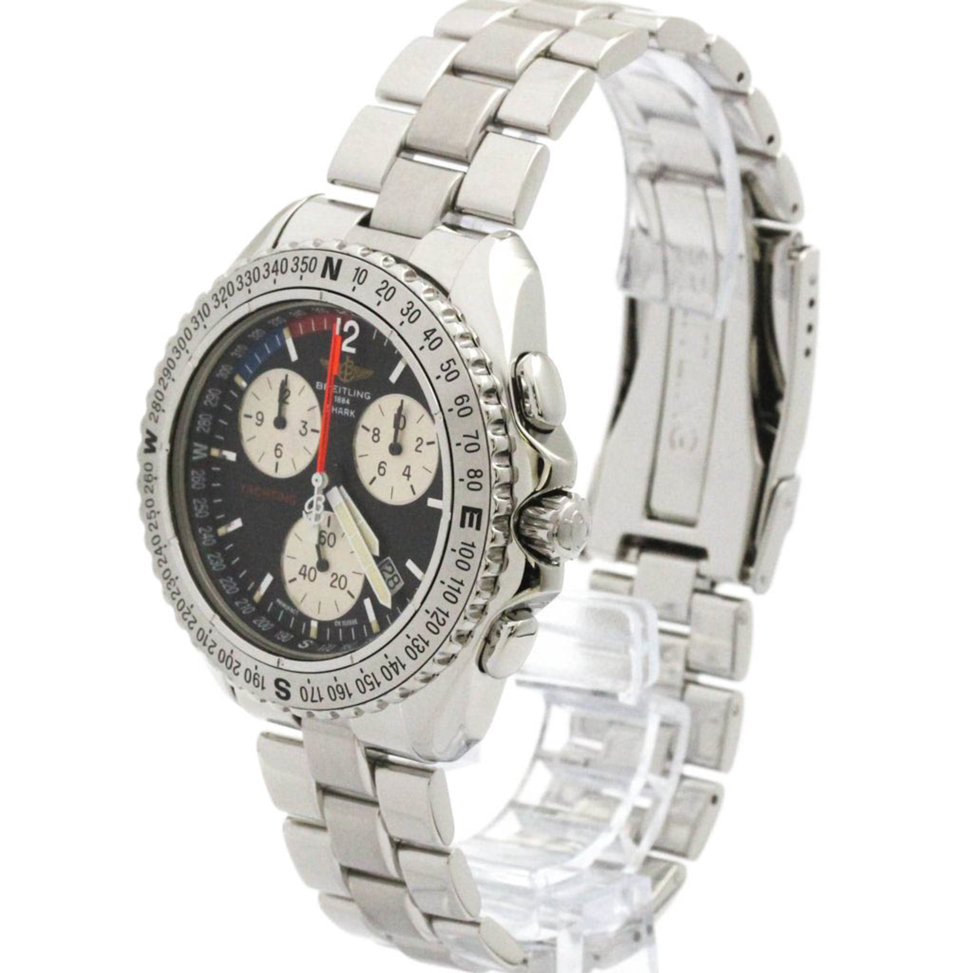 BREITLING Chrono Shark Yacht Steel Quartz Mens Watch A53606 Polished — Very Good