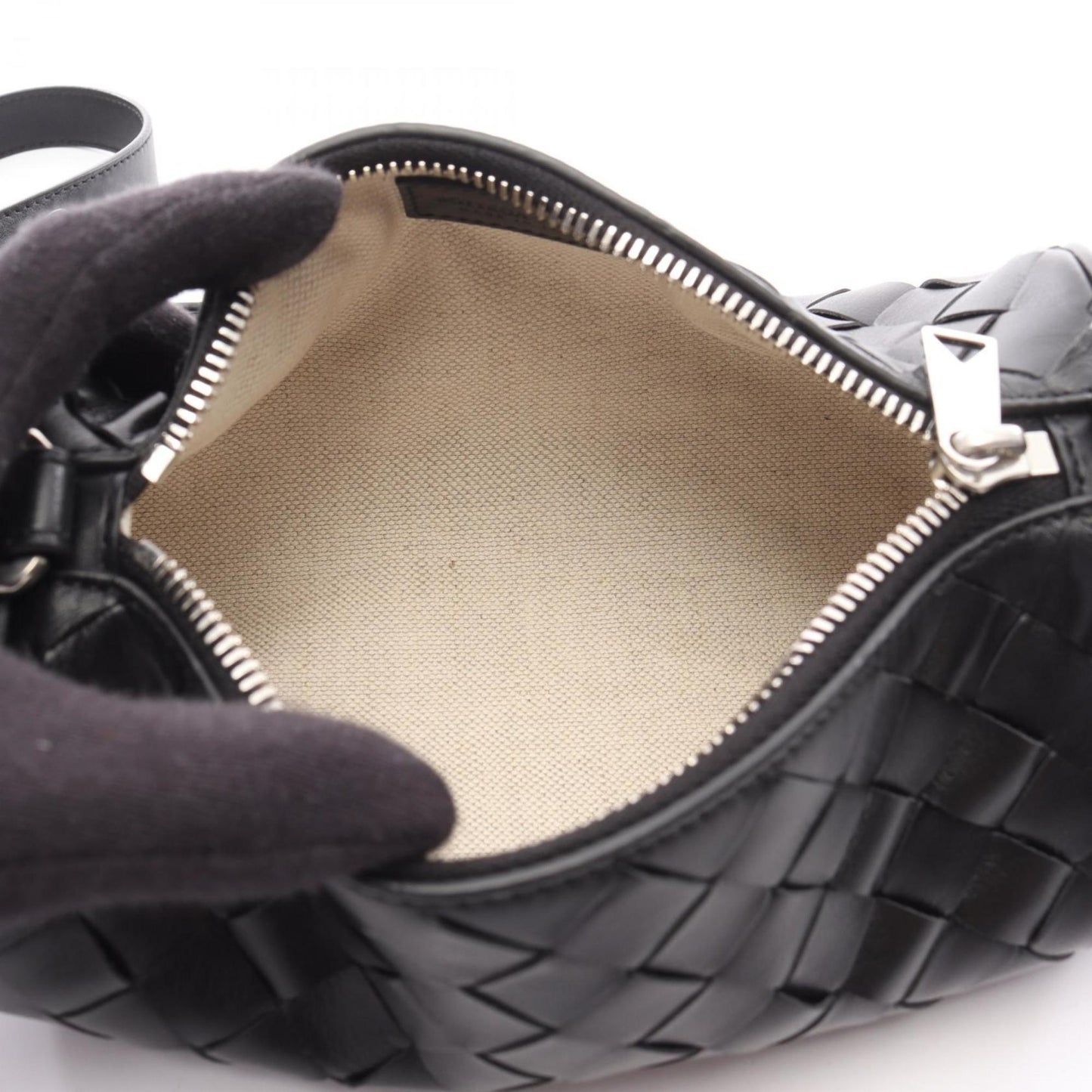 Bottega Veneta Intrecciato Barrel Shoulder Bag, Leather, Men's, Black, 777391