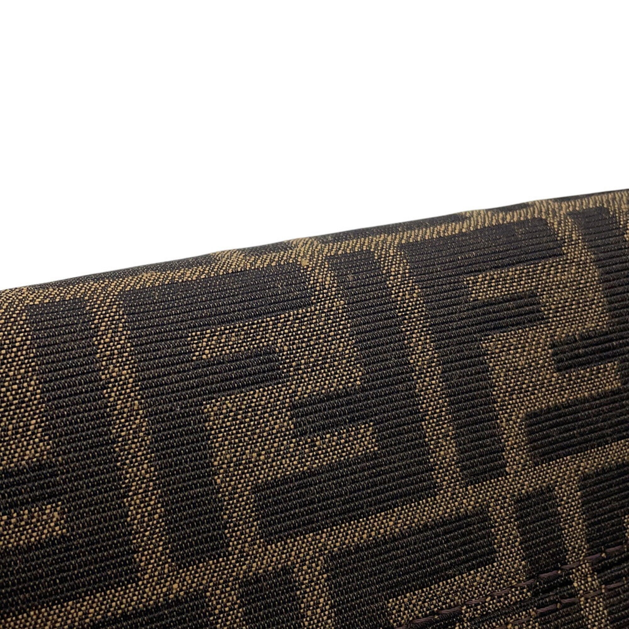 Fendi Roll FF Jacquard Mini Canvas Leather Handbag 8BS096 2-way Shoulder Bag FENDI — Like New
