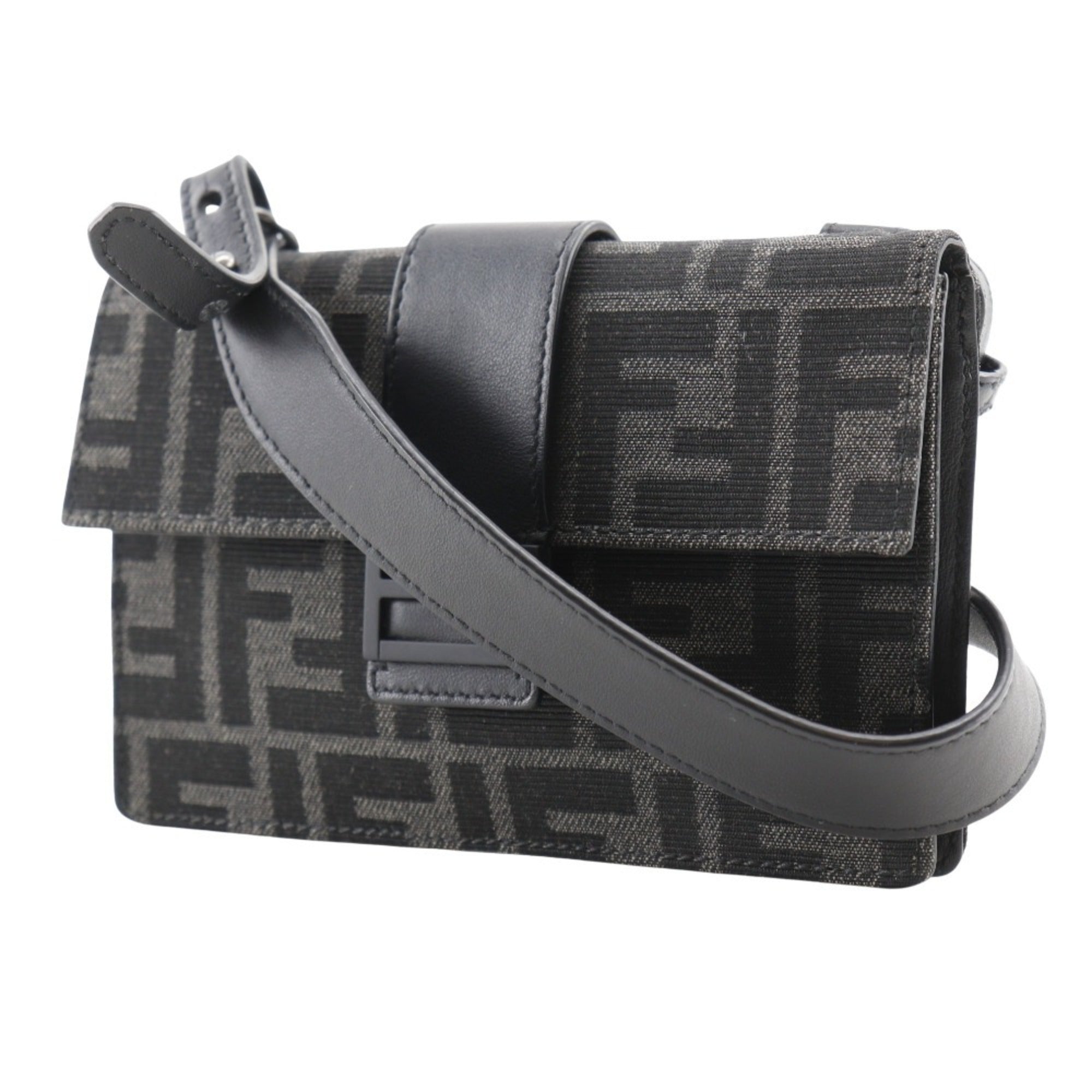 FENDI Marsupio Baguette Shoulder Bag 3WAY Clutch 7M0295 Nylon Canvas x Leather Black 3way Type Men's G122025004