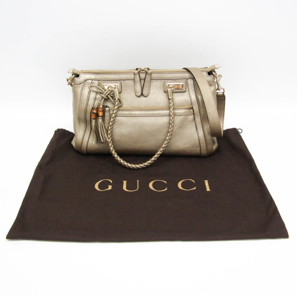 Gucci Bella 282300 Women's Leather Handbag,Shoulder Bag Gold