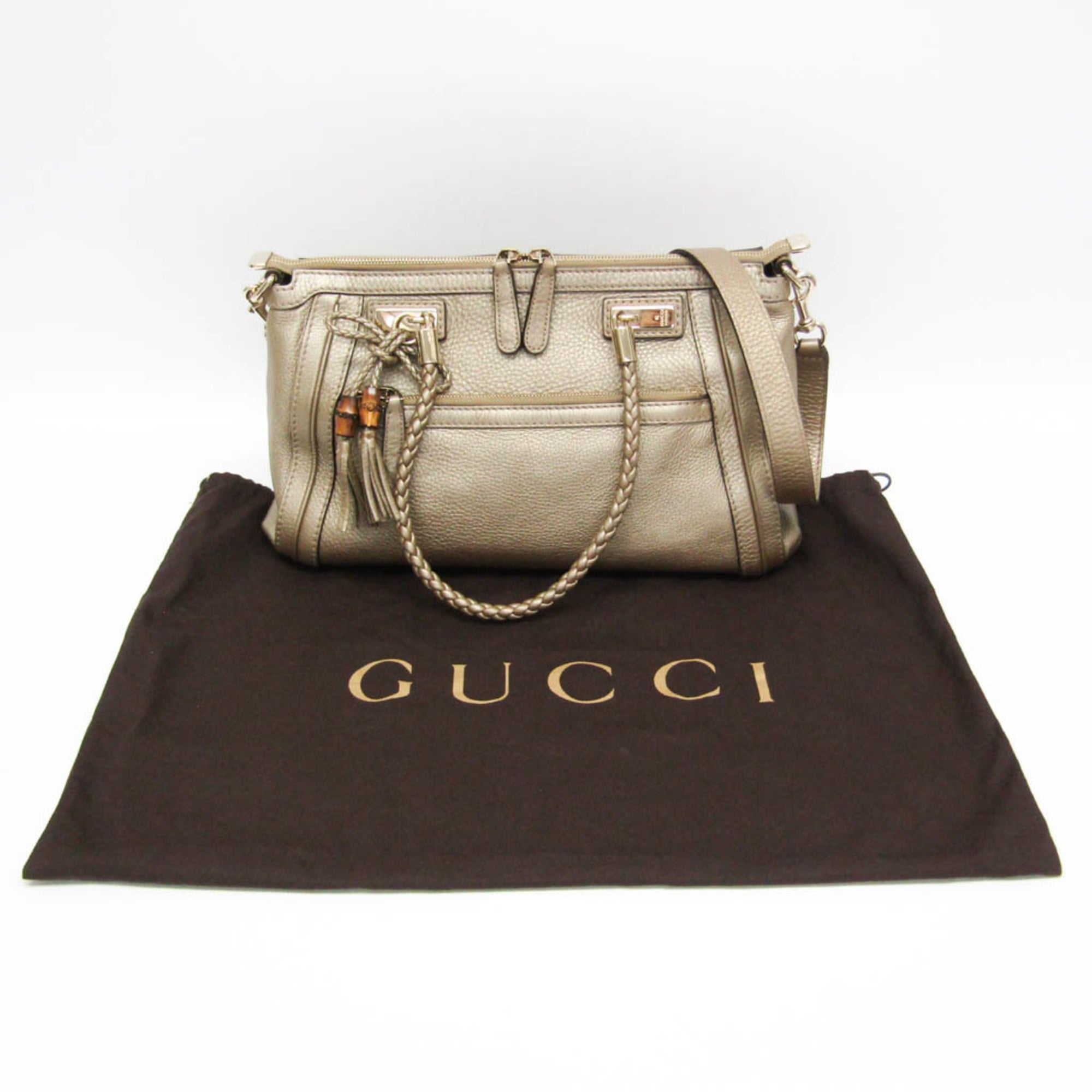 Gucci Bella 282300 Women's Leather Handbag,Shoulder Bag Gold