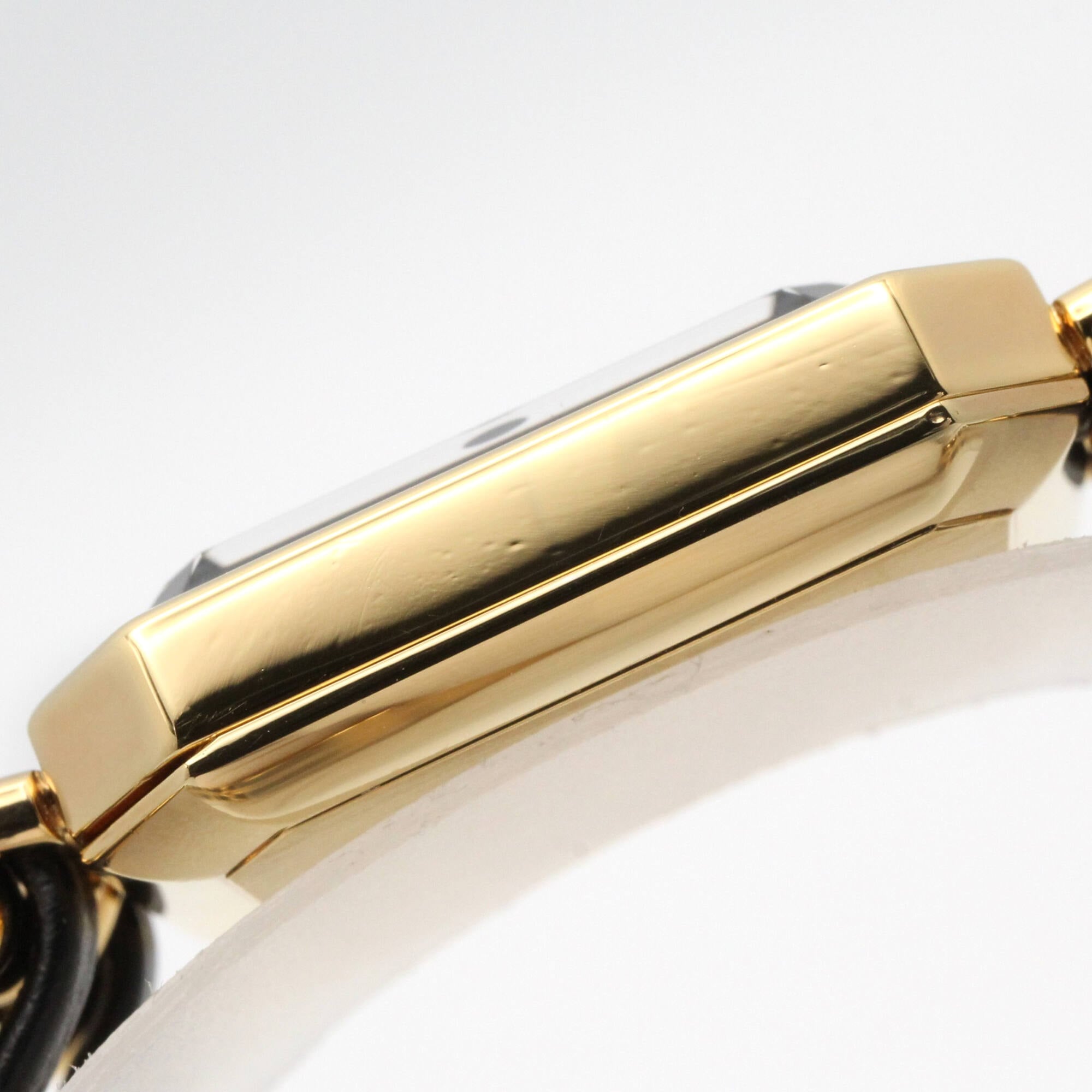 Chanel CHANEL Première M Wristwatch, Gold Plated (GP), Leather Strap, Women's, Black, H0001 — Very Good