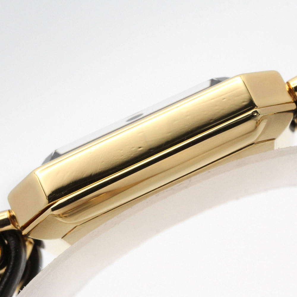 Chanel CHANEL Première M Wristwatch, Gold Plated (GP), Leather Strap, Women's, Black, H0001 — Very Good