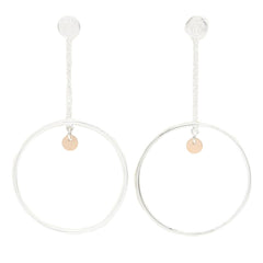 Hermes Escribs Hoop Earrings, Sterling Silver 925, 18K Pink Gold (PG), Women's, Tone, Tone — Like New