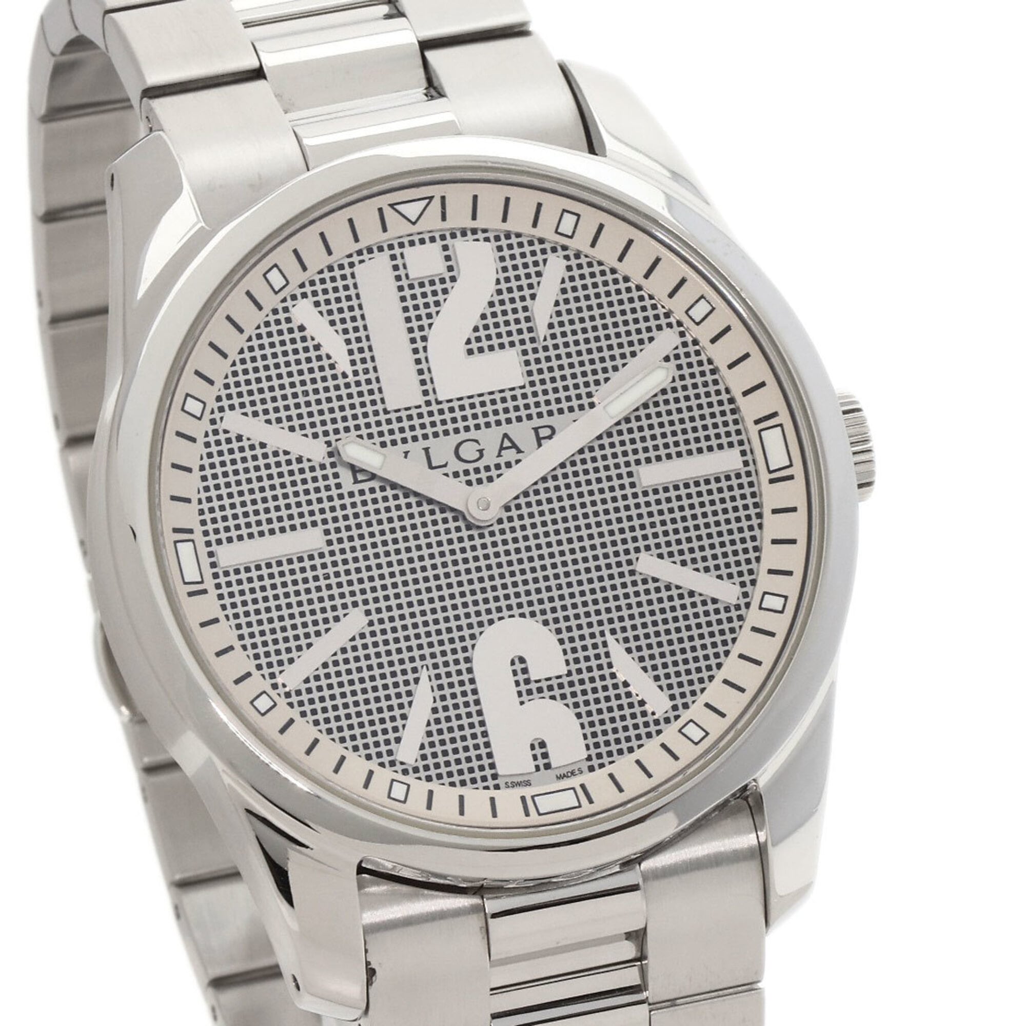 BVLGARI ST42SS Solotempo Watch Stainless Steel SS Men's — Very Good