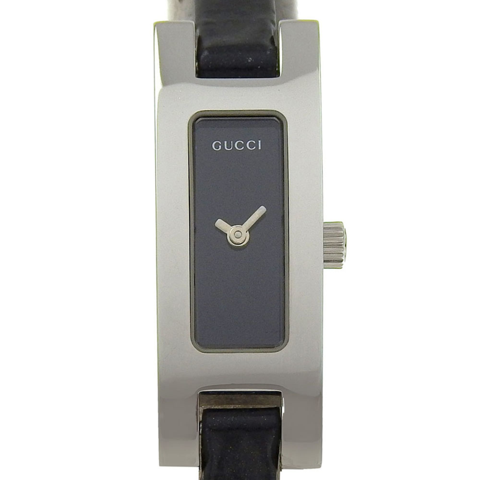 Gucci GUCCI Watch 3900L Stainless Steel x Leather Quartz Analog Display Black Dial Women's — Good
