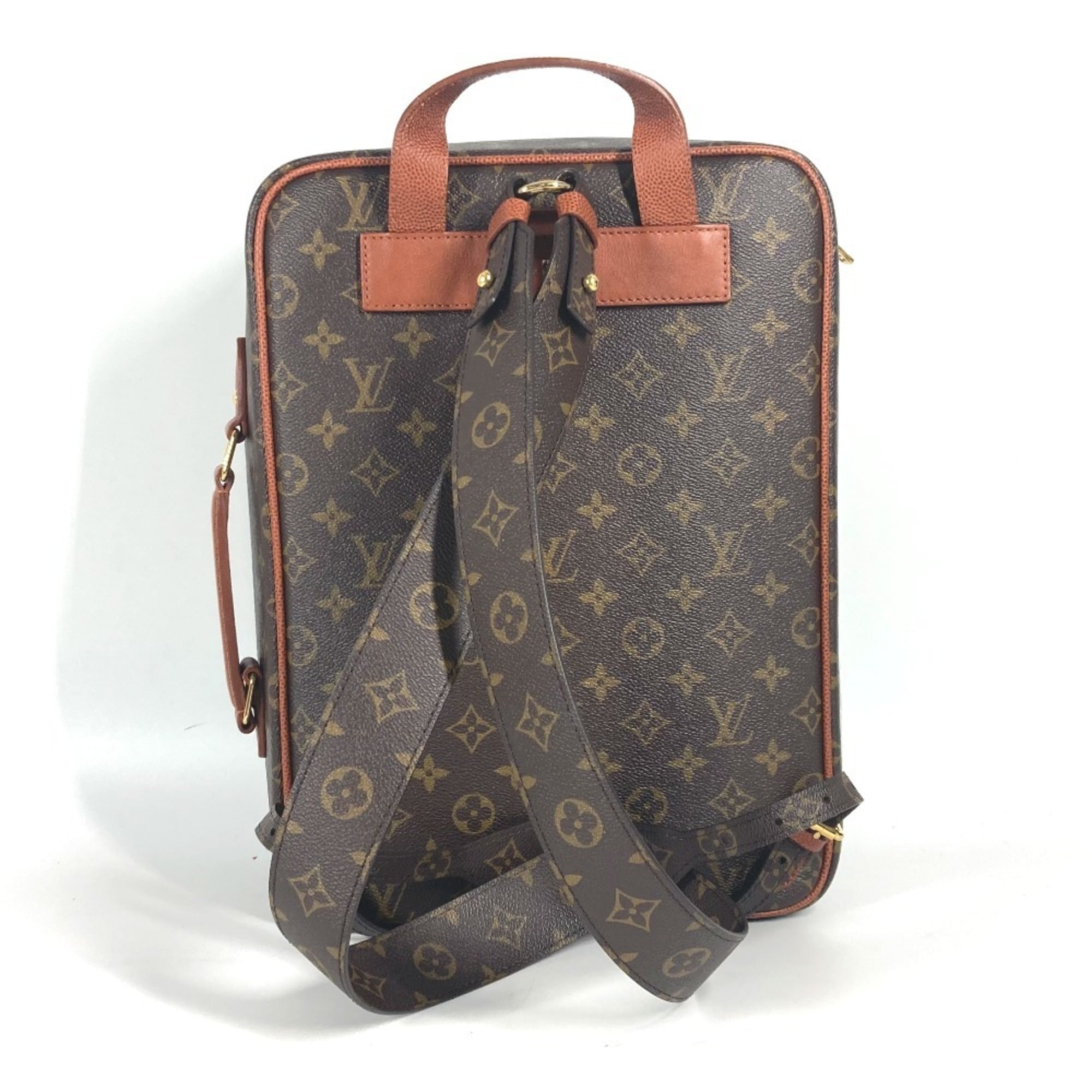 LOUIS VUITTON M45784 NBA Collaboration Shoebox Backpack Bag Rucksack Monogram Canvas Men's Brown — Like New
