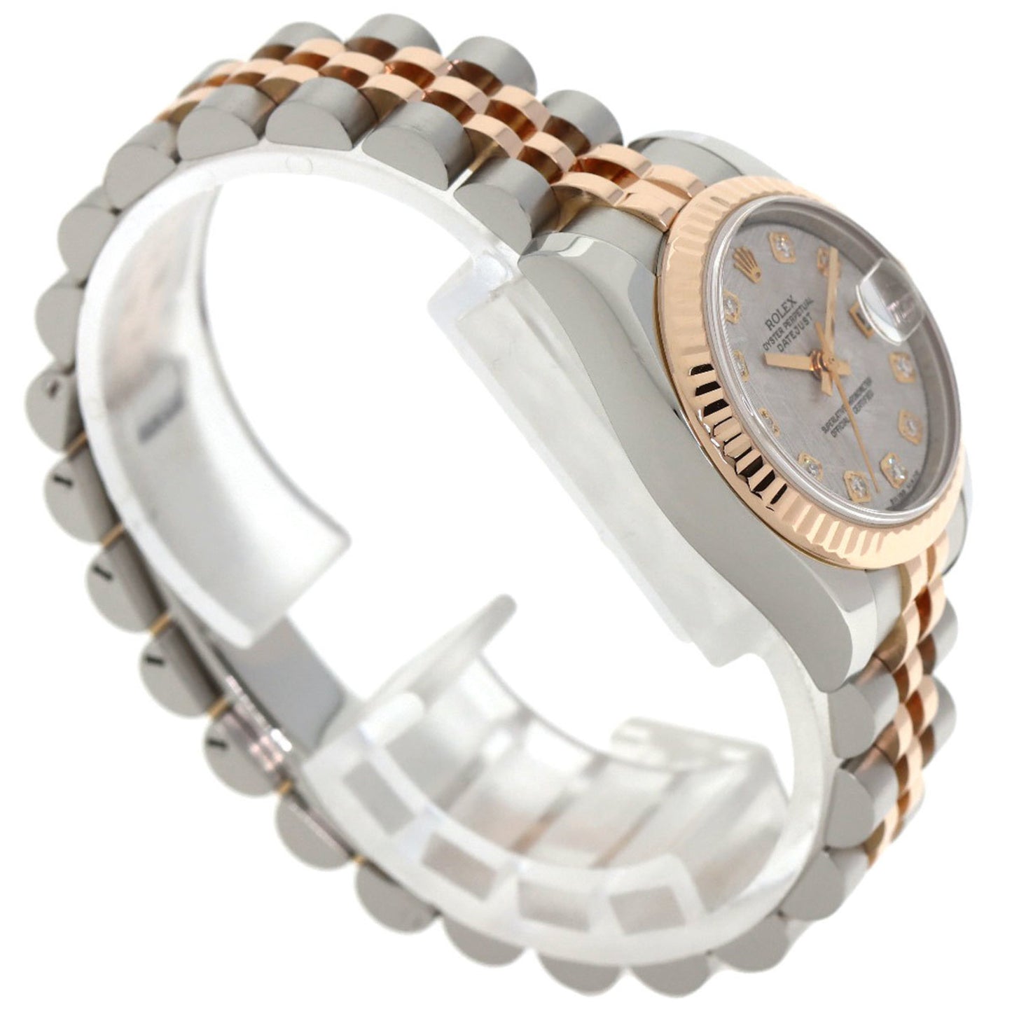 Rolex 179171G Datejust 10P Diamond Watch in Stainless Steel and 18K Everose Gold for Women