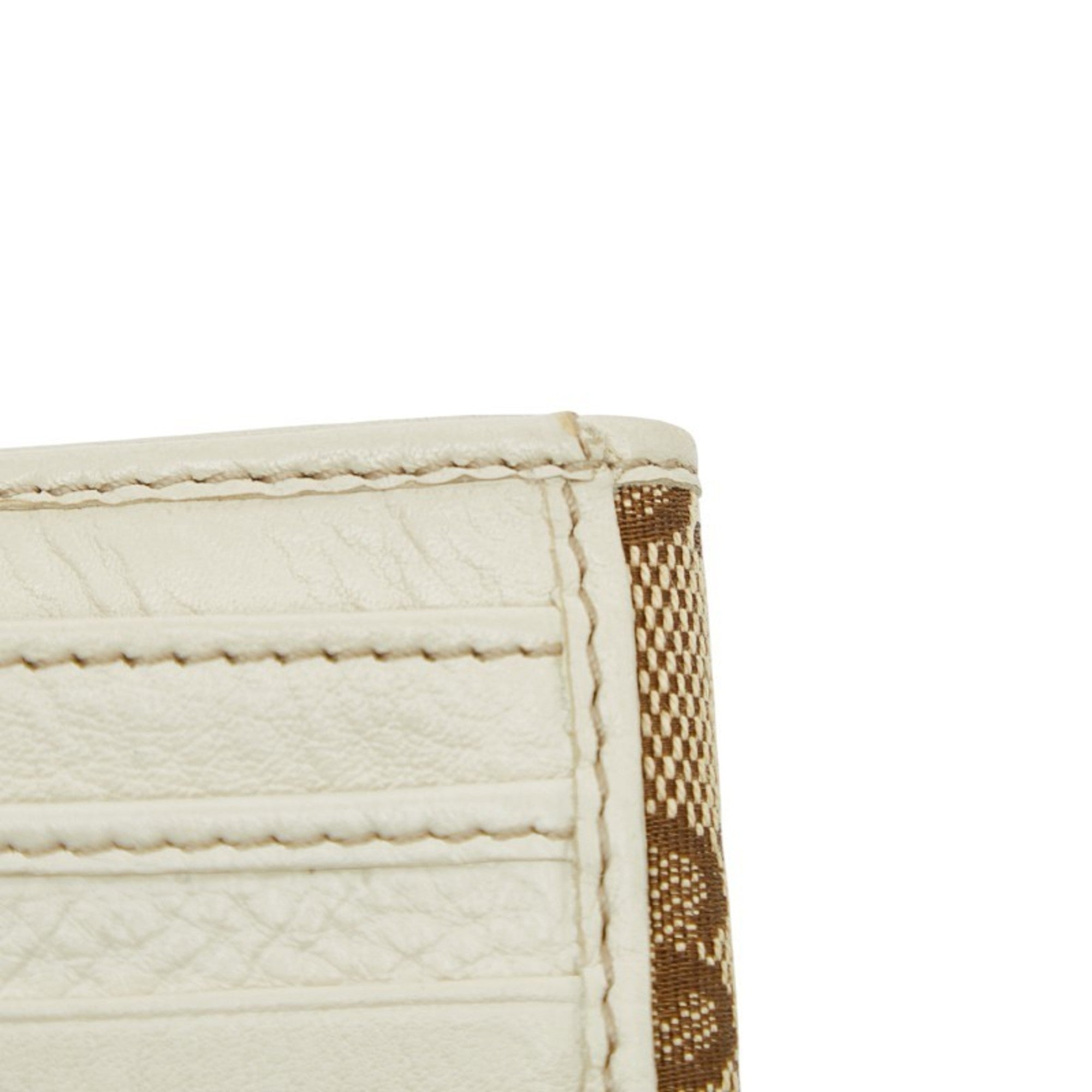 Gucci GG Canvas Bifold Wallet 212090 Beige Ivory Leather Women's GUCCI