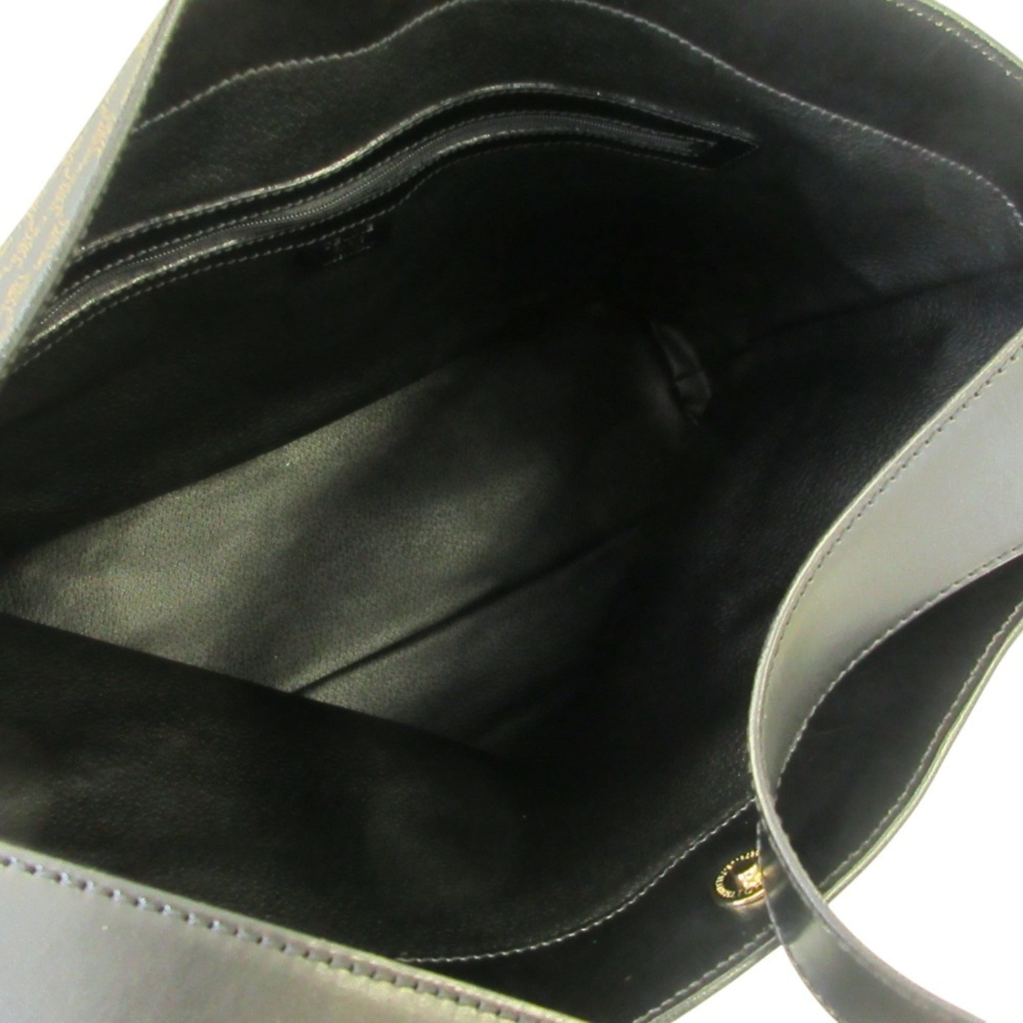 CELINE Vintage Macadam Pattern One-Shoulder Bag, Brown & Black, Women's — Like New