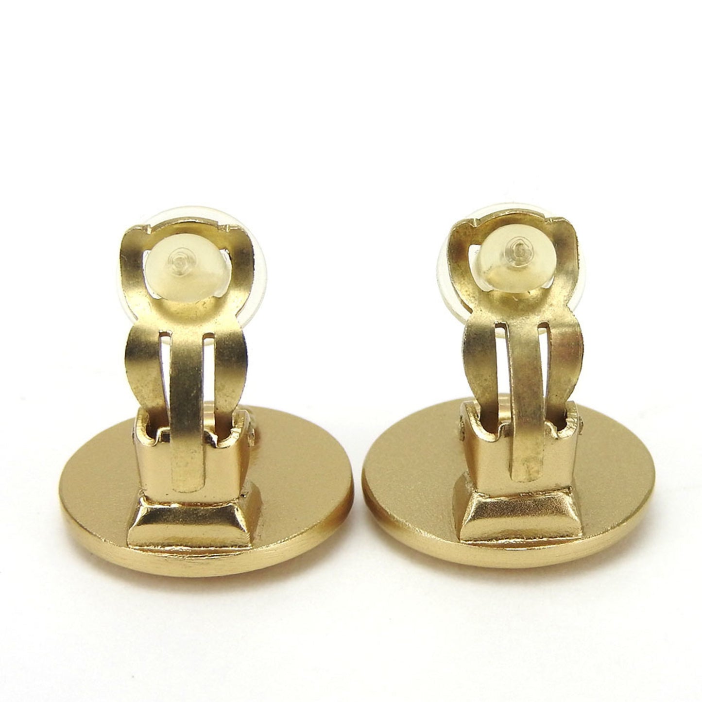 CHANEL Earrings Coco Mark Gold Plated GP 00A Red Rhinestone Accessories Women's red