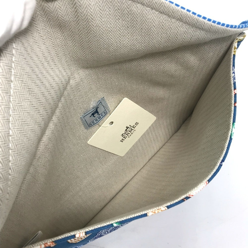 HERMES Hermes Flat Western Company GM Case Pouch Cotton Women's Blue E-230927-3 — New - Store Return