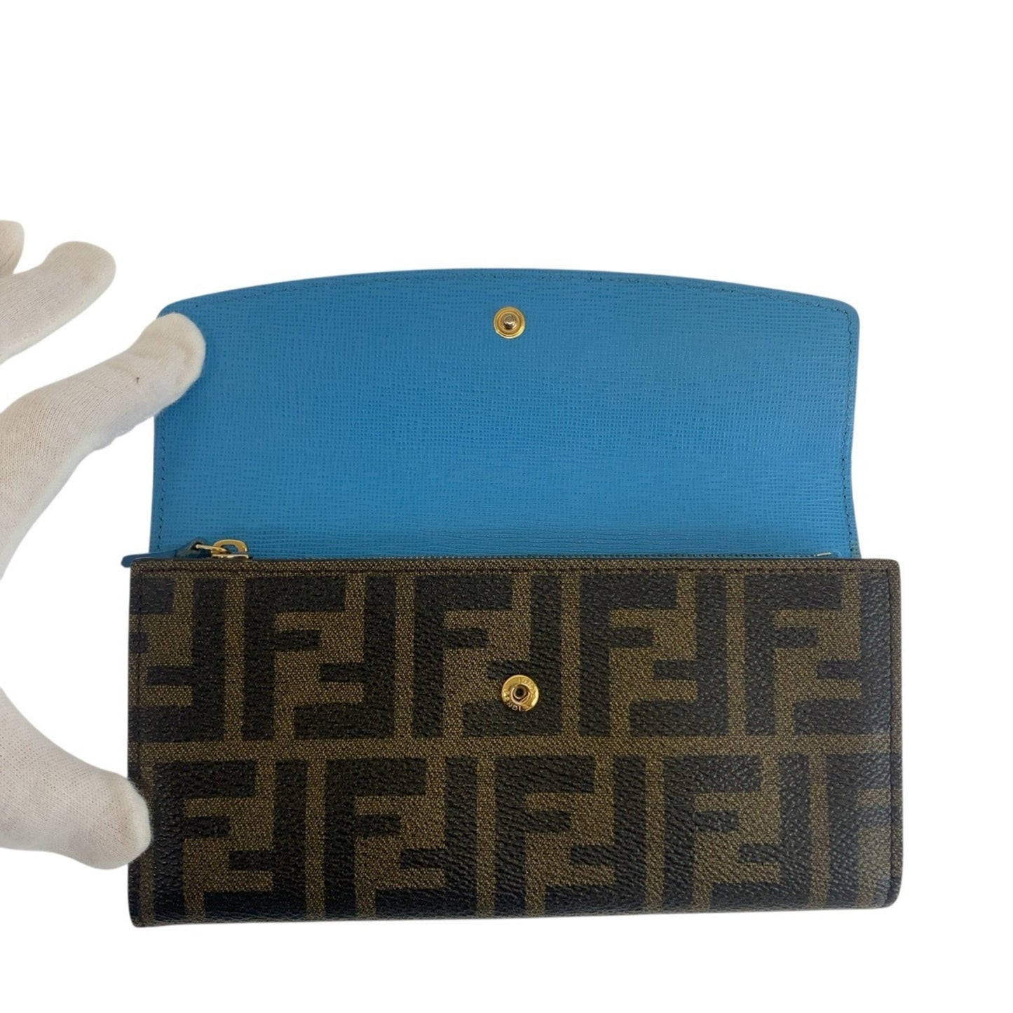 FENDI Zucca Brown with Gold Hardware 8M0340 Long Wallet for Women 506473