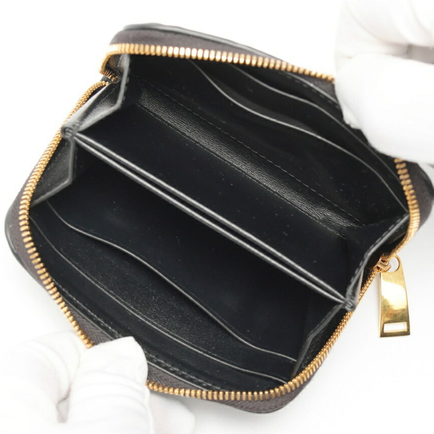 Bottega Veneta Coin Purse 600874 Intrecciato Calf Leather Black S-159430