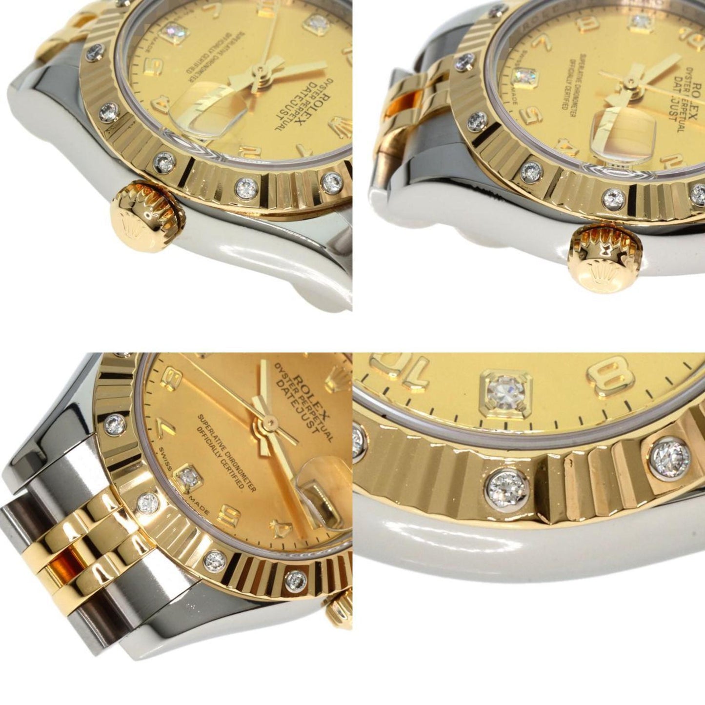 Rolex 179313 Datejust 2P Diamond Gold Dust Watch Stainless Steel SSxK18YG Ladies ROLEX