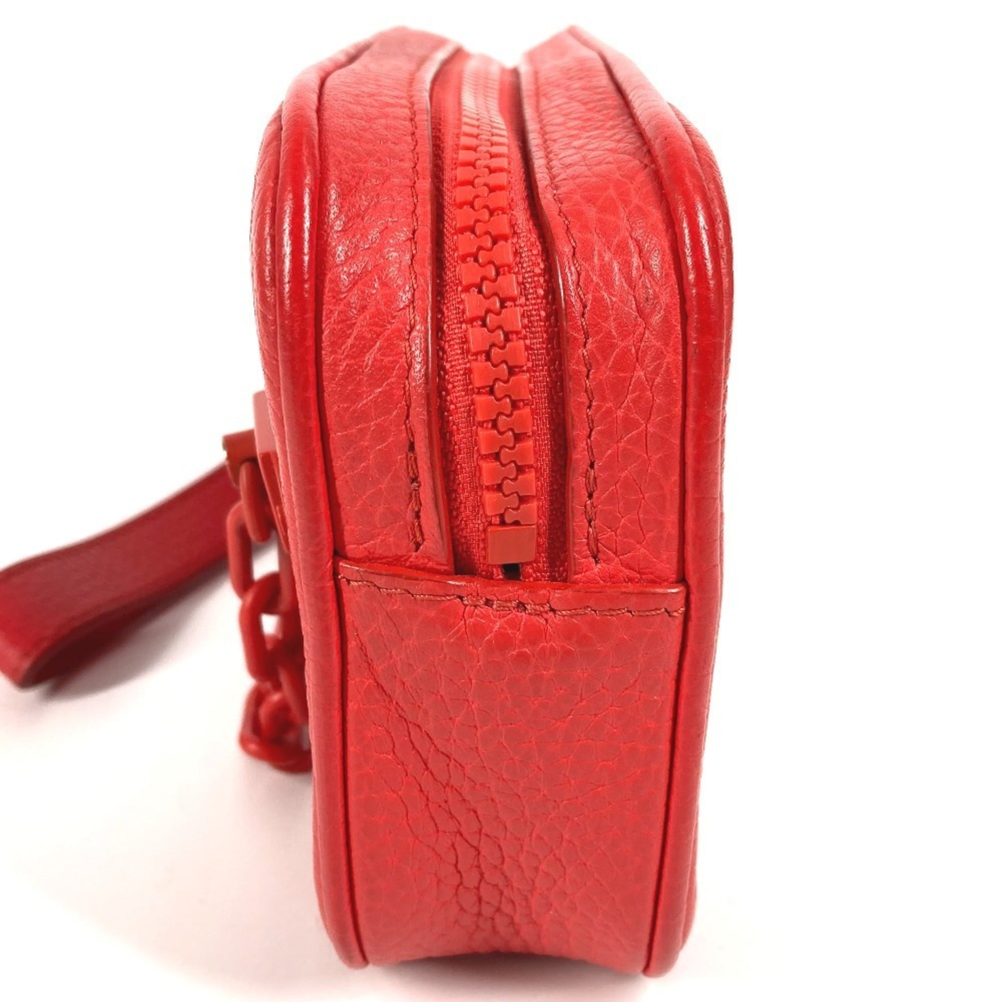 LOUIS VUITTON Monogram Empreinte Pochette Volga M53555 Chain Bag, Second Bag with Strap, Pouch, Clutch Leather, Red, Men's and Women's