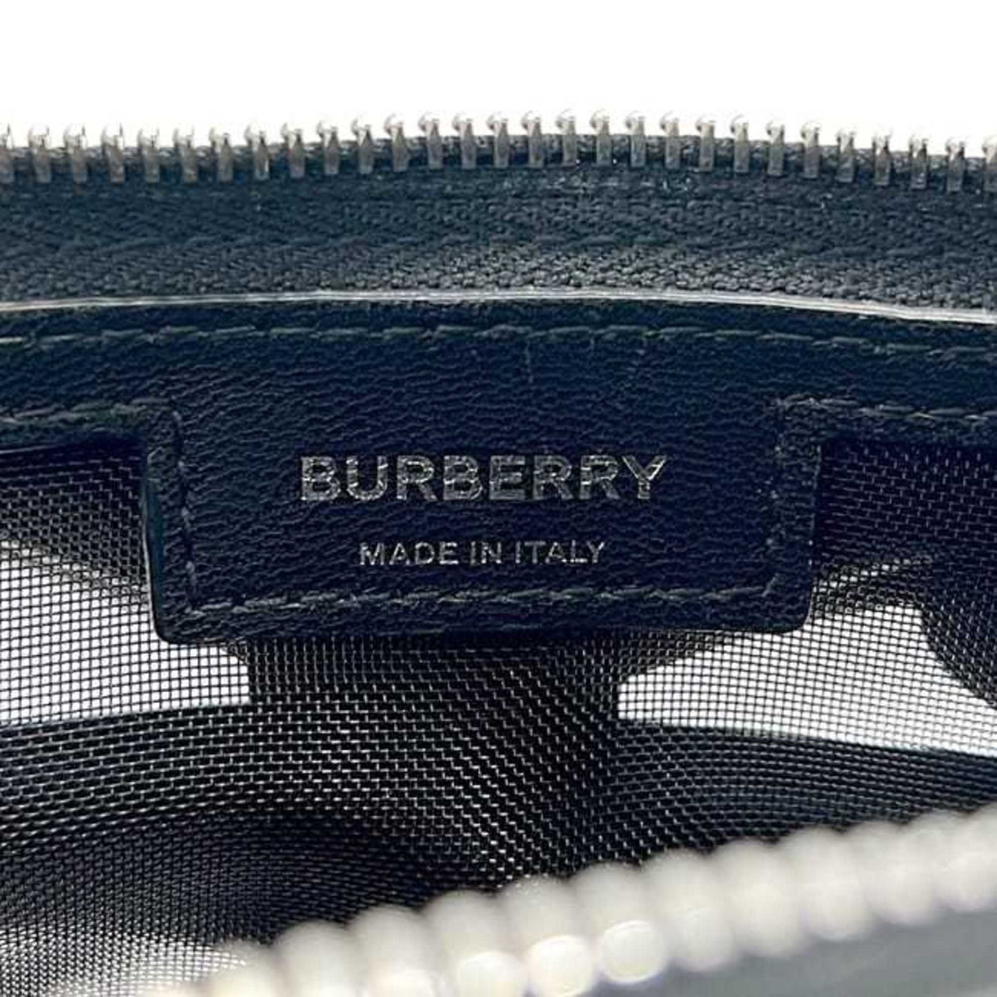 Burberry Ronbi Bag f-24660 Black TB Monogram Leather ITDGSRL37FIR BURBERRY Mesh Cutout Thomas Women's