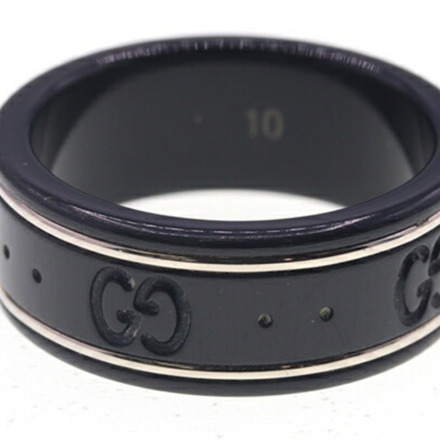 Gucci Icon Ring 225985 750 WG Synthetic Corundum Size 9.5 US5 GG Women's and Men's GUCCI