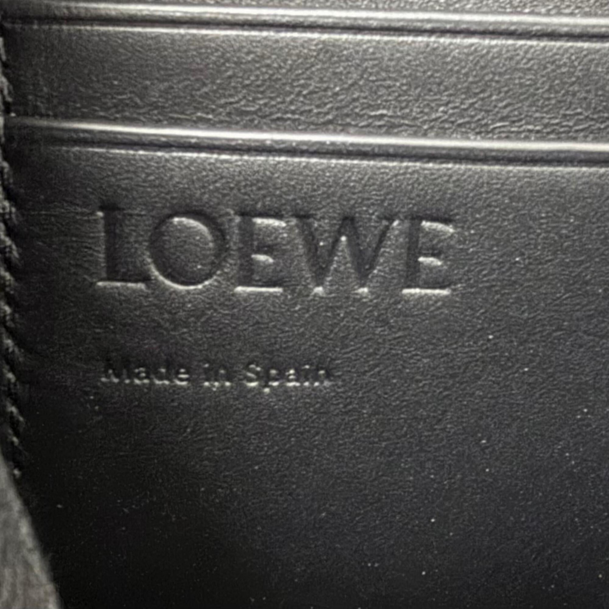 LOEWE C660Z81X01 Leather Anagram Embossed Logo L-Zip Pouch Second Bag Clutch Black Men's — Like New