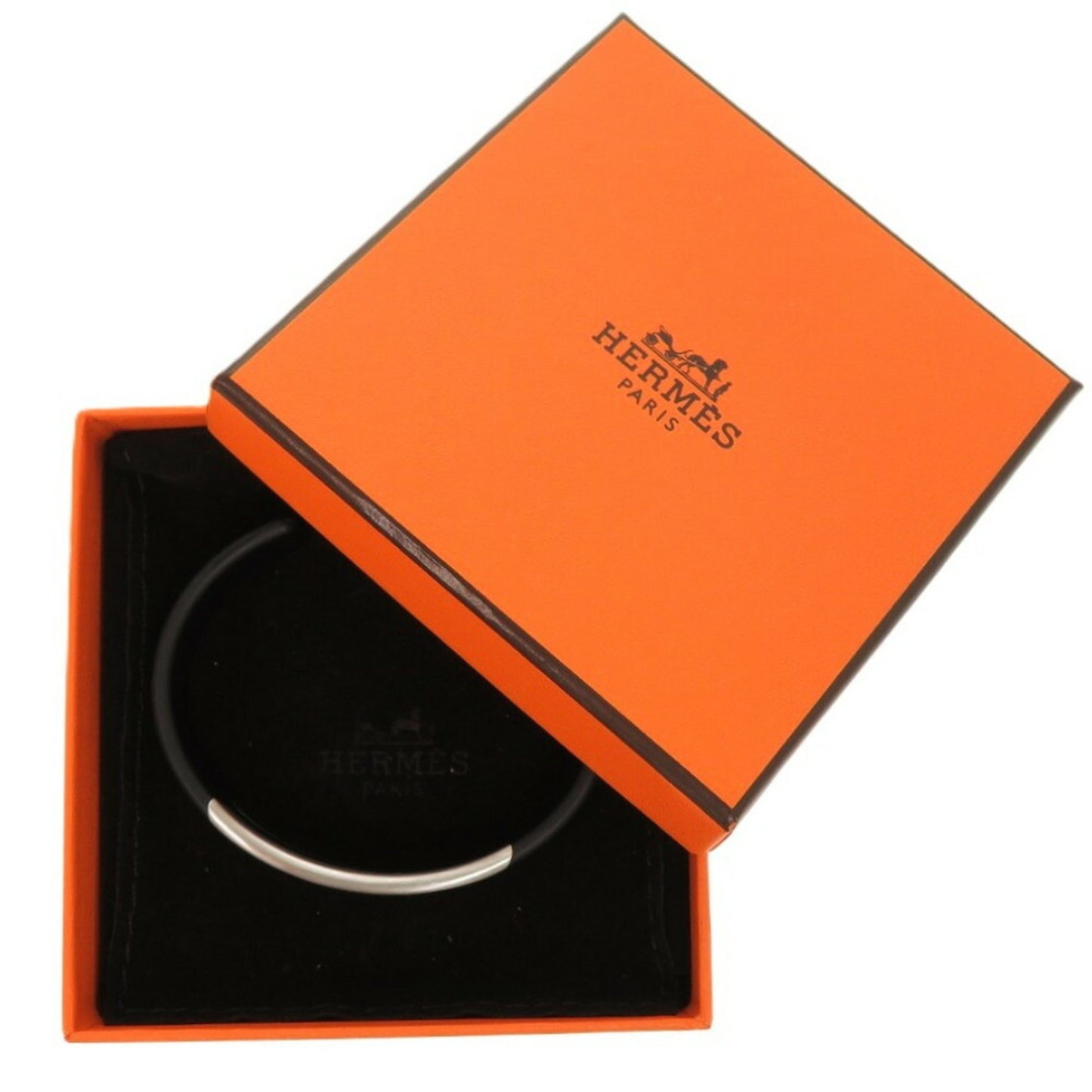 Hermès Trincafe Bangle Stainless Steel Black 0872HERMES