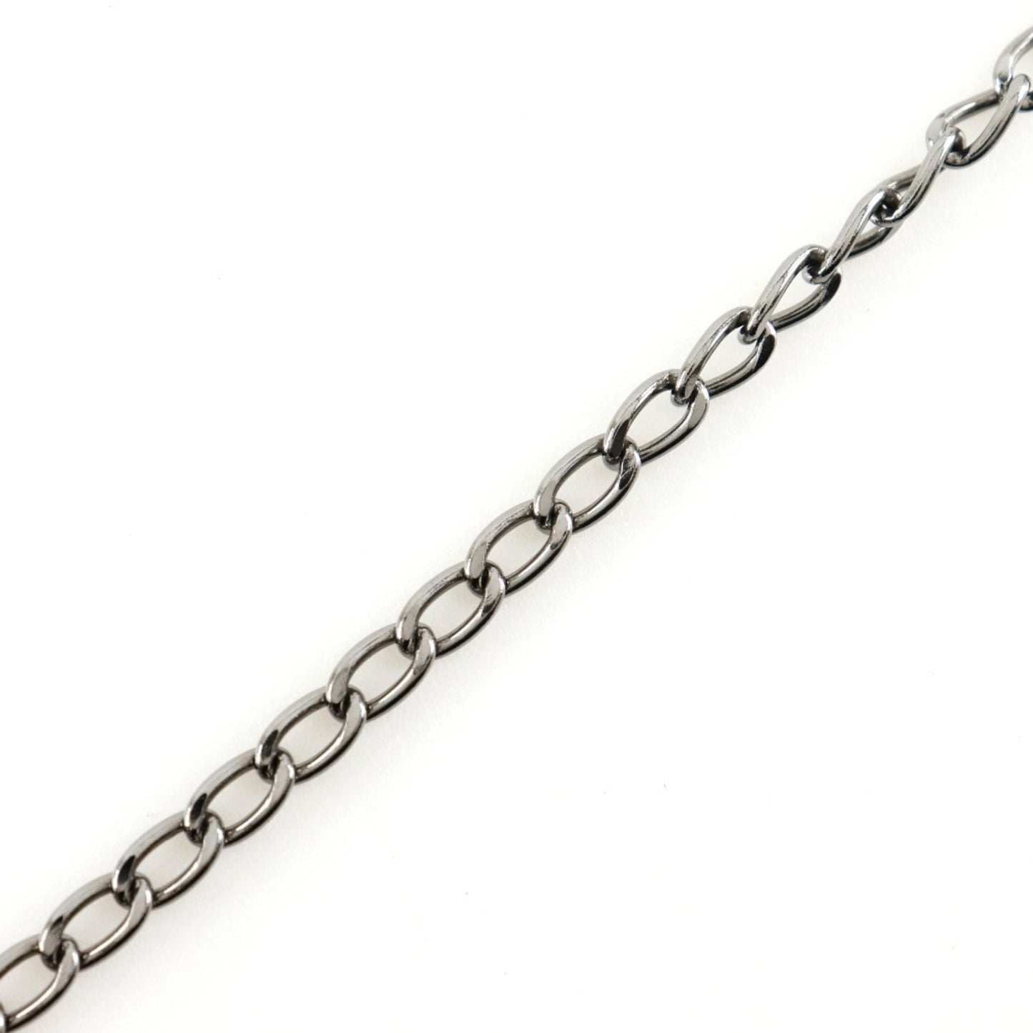 CHANEL COCO Mark Necklace with Rhinestones, 2003, Silver/Black, 03A, Approx. 34.1g, Women's