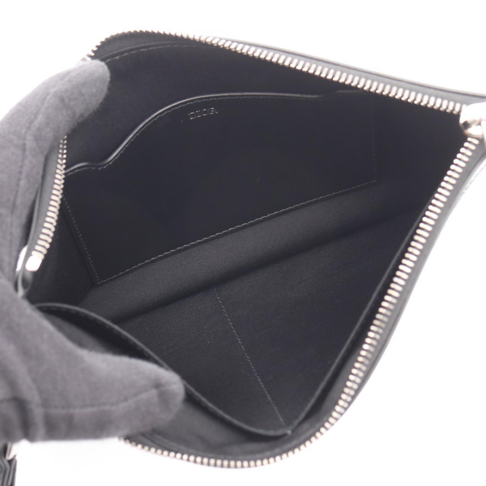 Christian Dior Dior second bag, clutch leather men's, black, gray