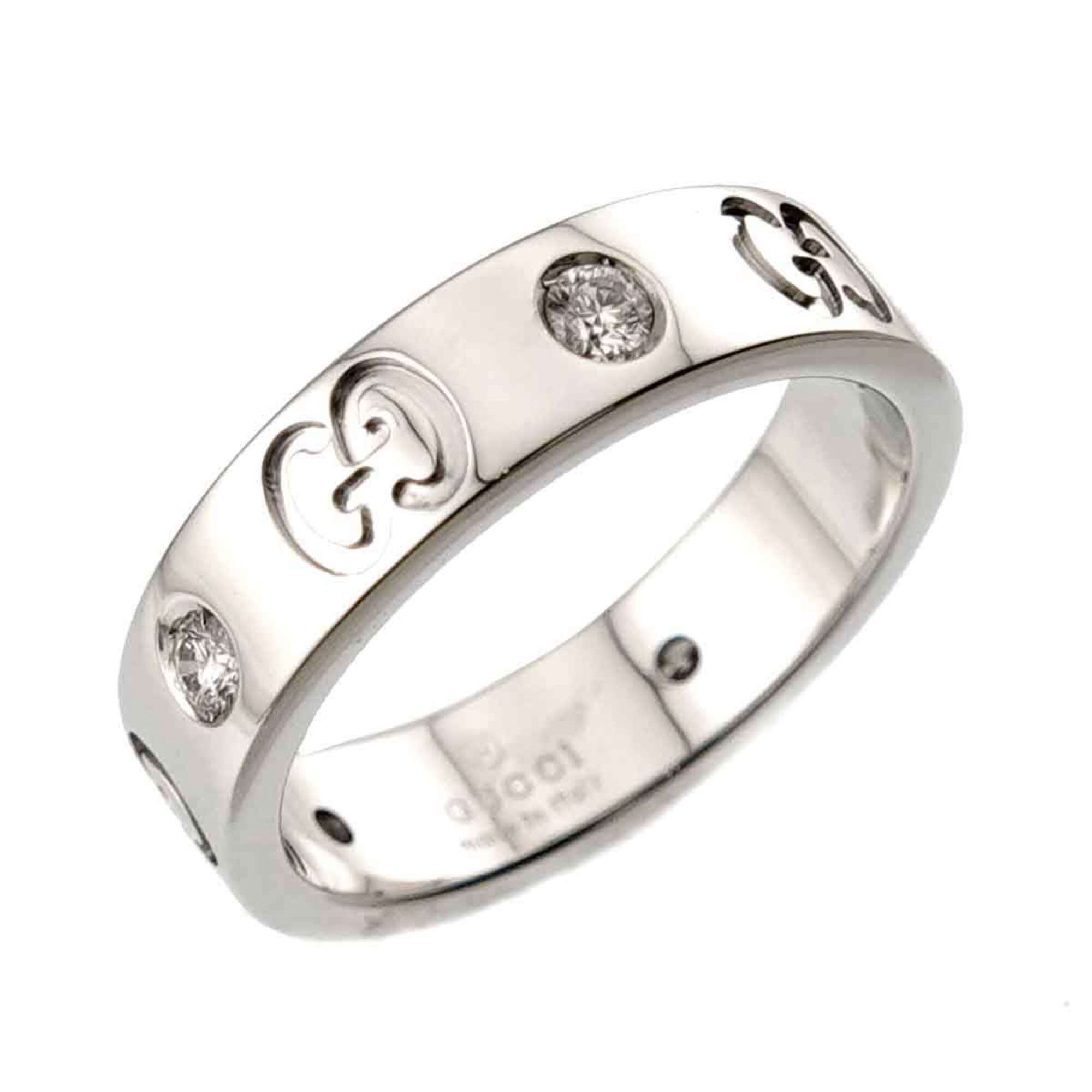 Gucci Icon #7 Ring with Diamonds, 18K White Gold (750) — Like New