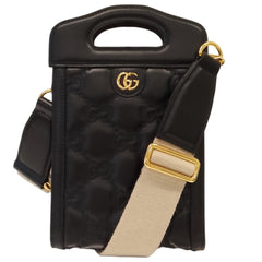 GUCCI GG Matelassé Mini Top Handle Bag Shoulder 723776 Black Women's — Like New