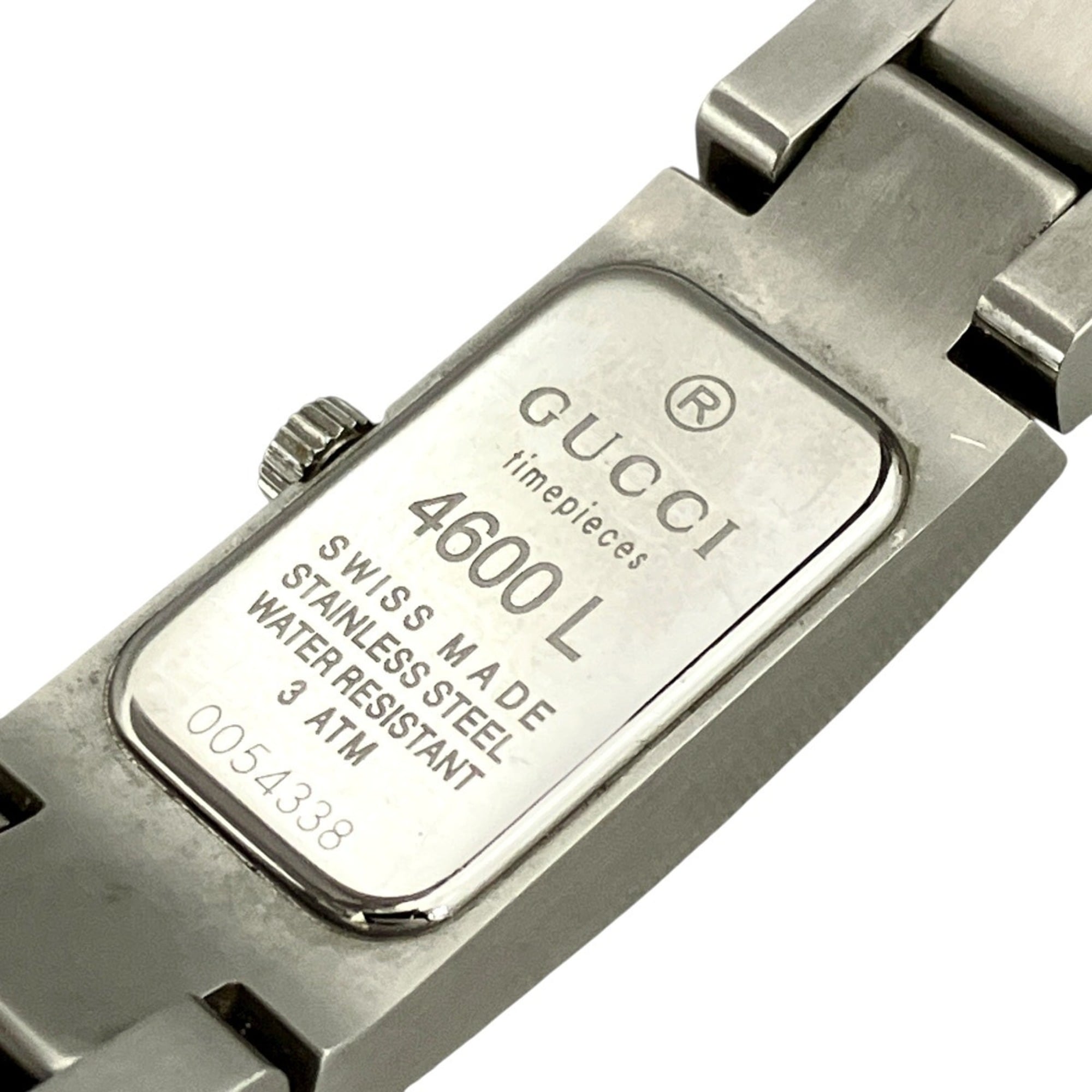 Gucci watch, total weight 74.6g, stainless steel, quartz movement, black dial, 4600L — Good