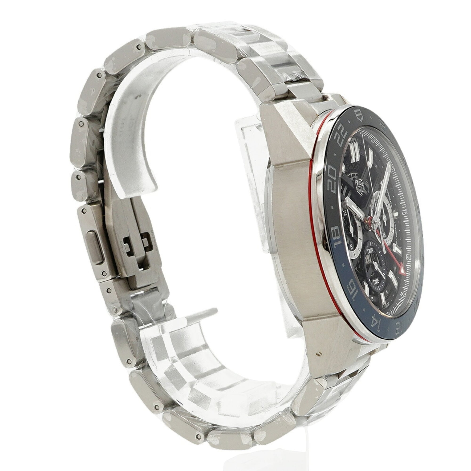 TAG Heuer Carrera Calibre 02 GMT CBG2A1Z Skeleton Dial Men's Watch — Very Good